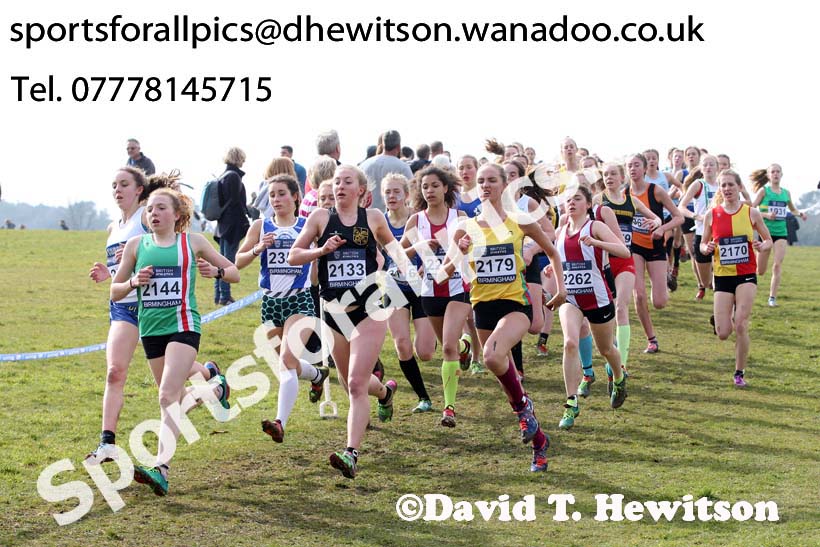Womens under-17s 2016 Inter Counties Cross Country Champs. and Cross Challenge Final, Cofton Park, Birmingham. Photo: David T. Hewitson/Sports for All Pics